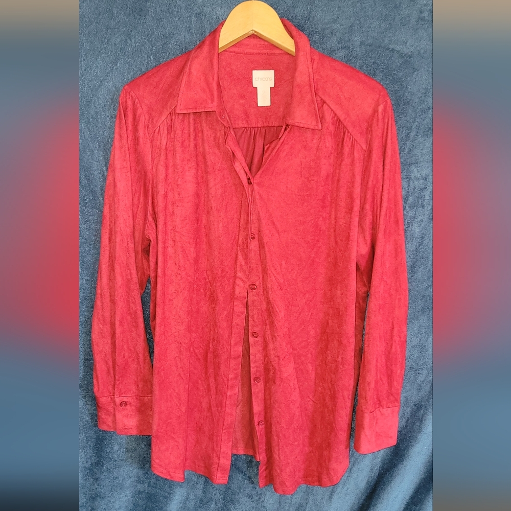 Chico's Red Button Down Shirt